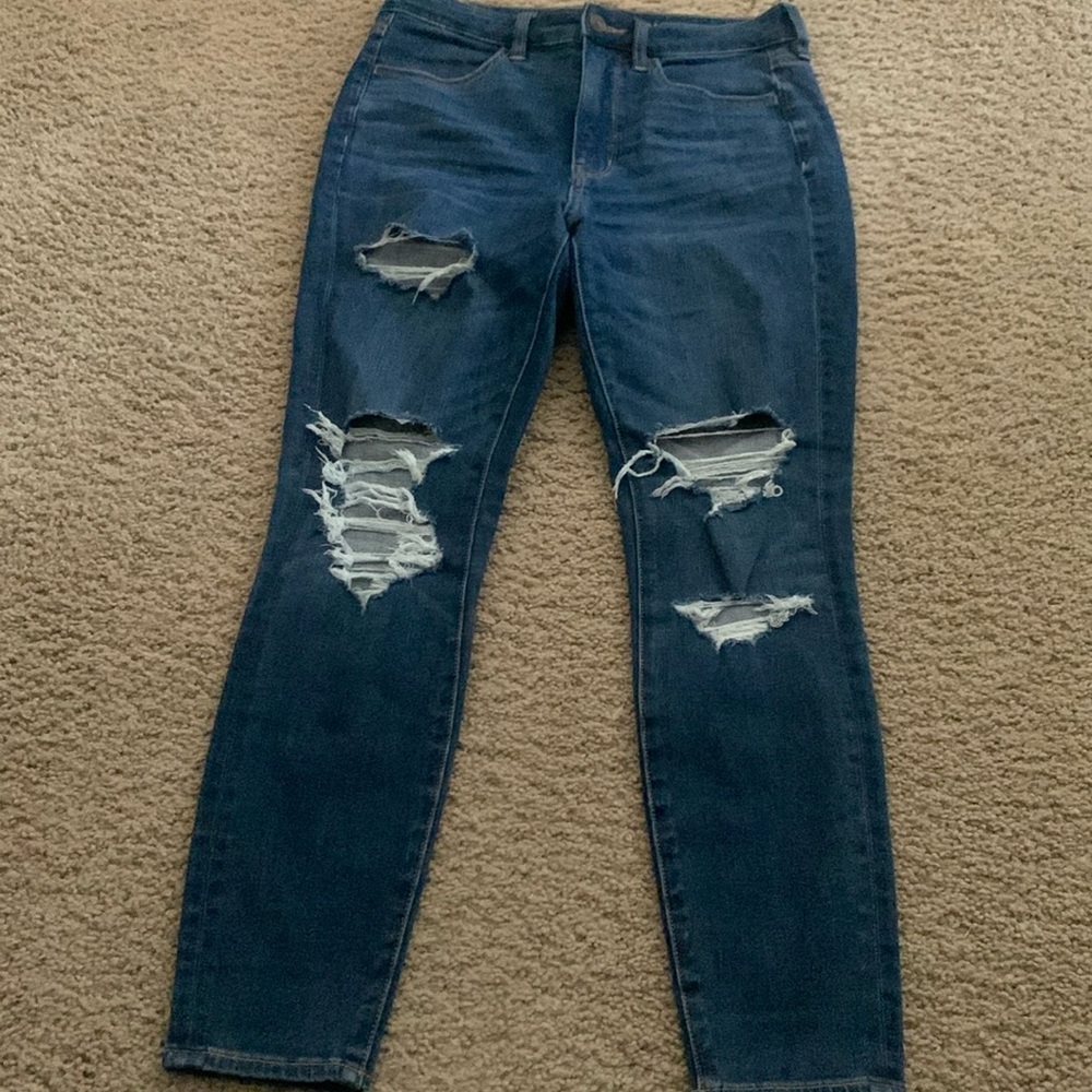 American Eagle dark blue super Hi-Rise jeans